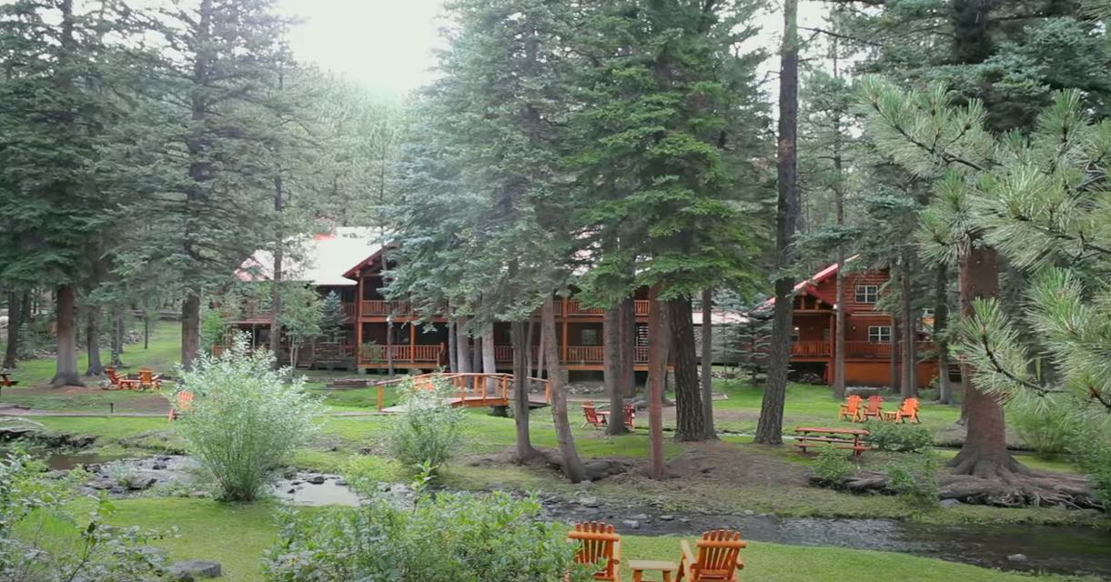 A log cabin in the Ponder Pine trees of Greer Arizona