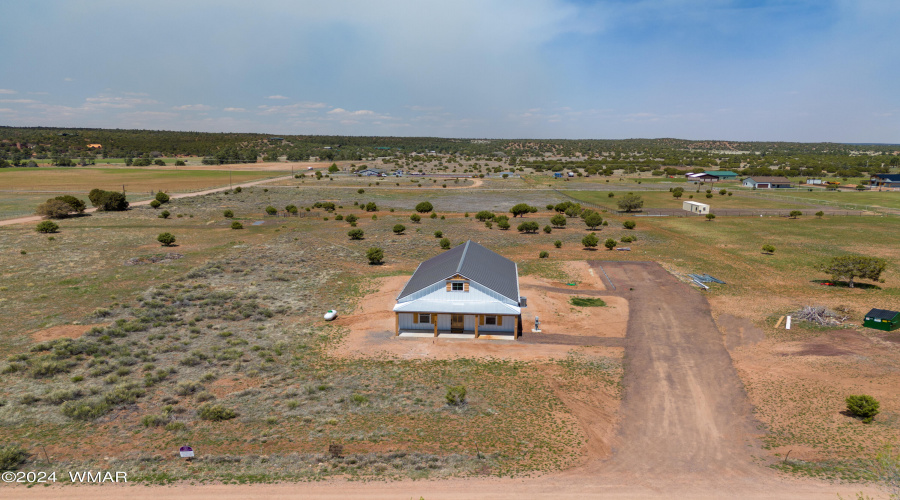 Aerial view from the front