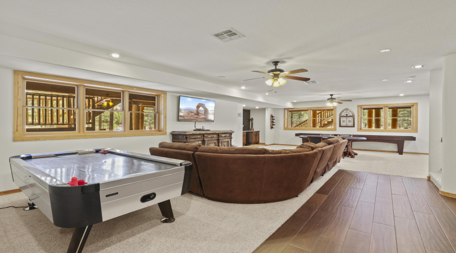 basement gameroom area