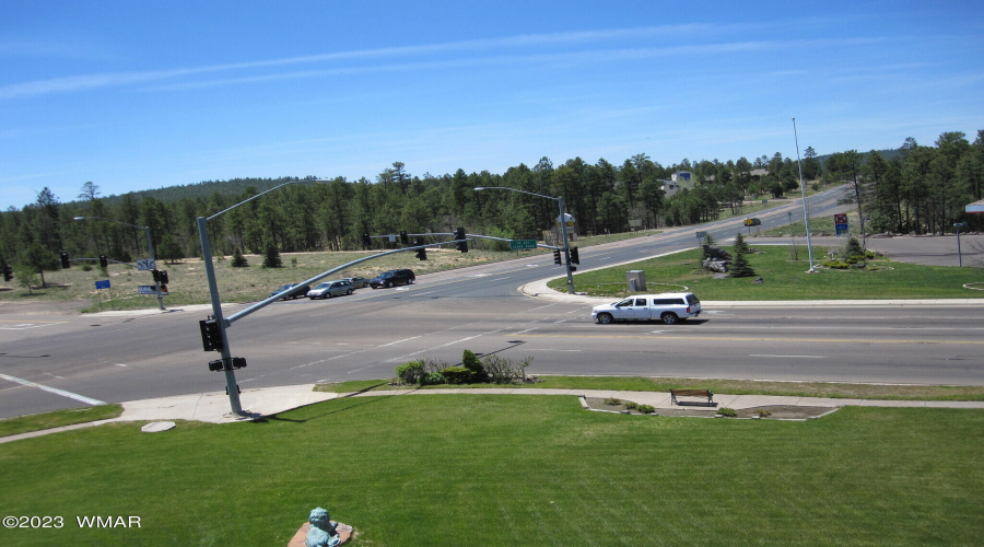 Looking at the property from across the