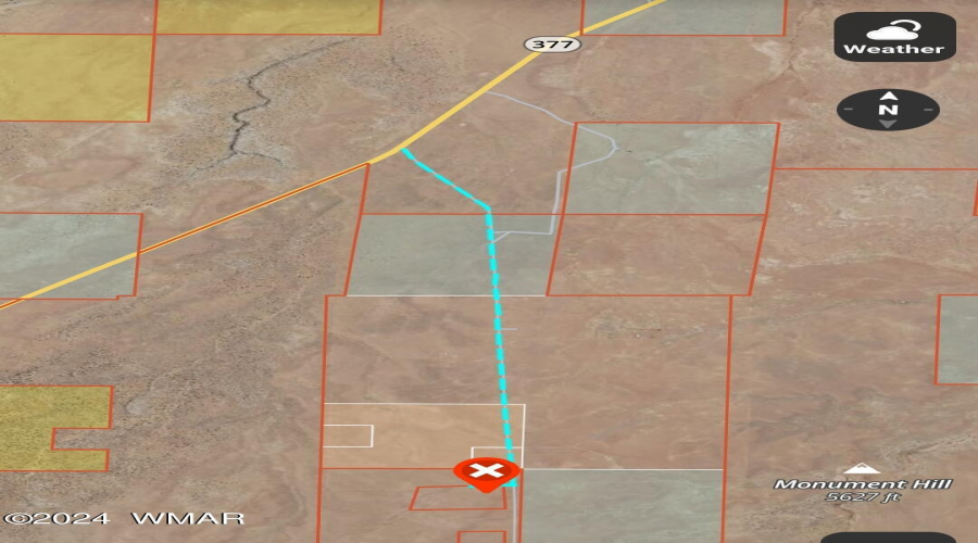 OnX Tracks to the property from SR377