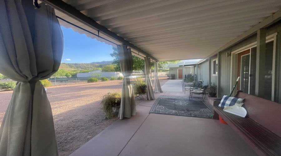 Patio draped for privacy