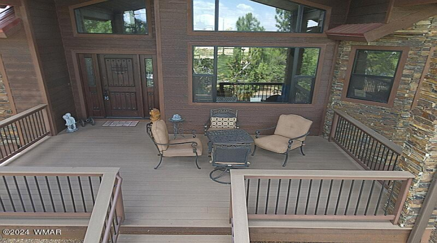 Drone shot of front deck