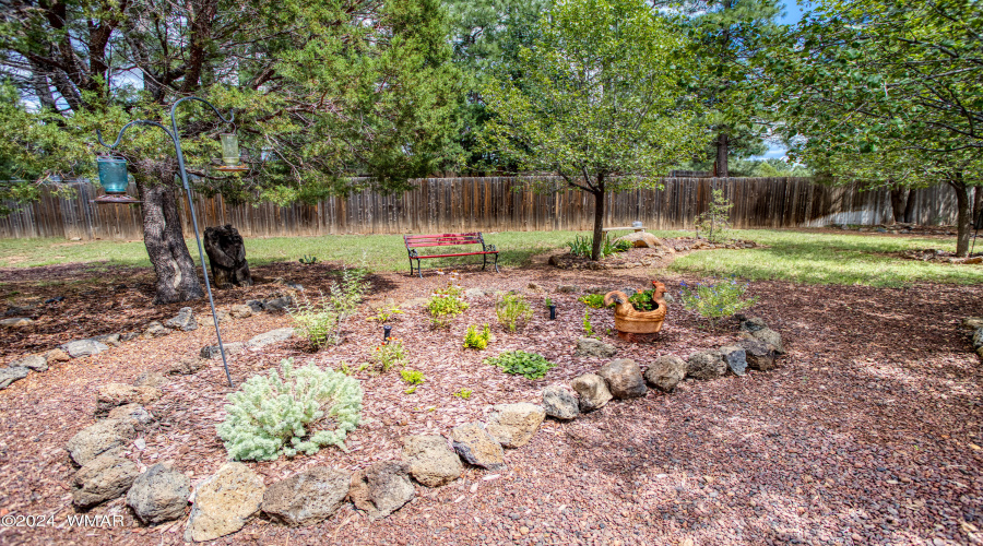 Beautifully landscaped backyard