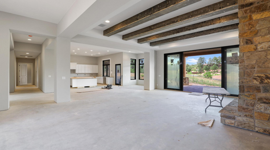 View of Great Room to Kitchen