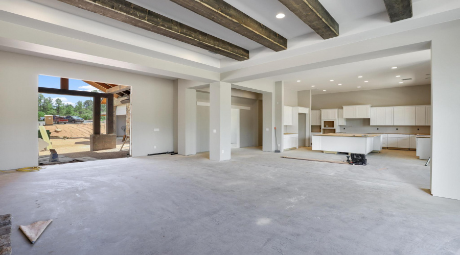 Beamed Ceiling in Great Room