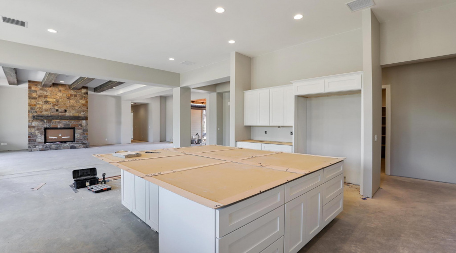 Large Kitchen Island and Breakfast Bar