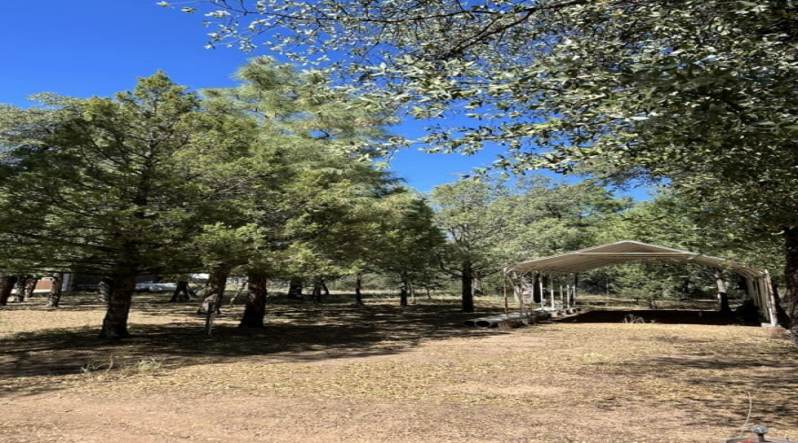 covered parking area on dirt