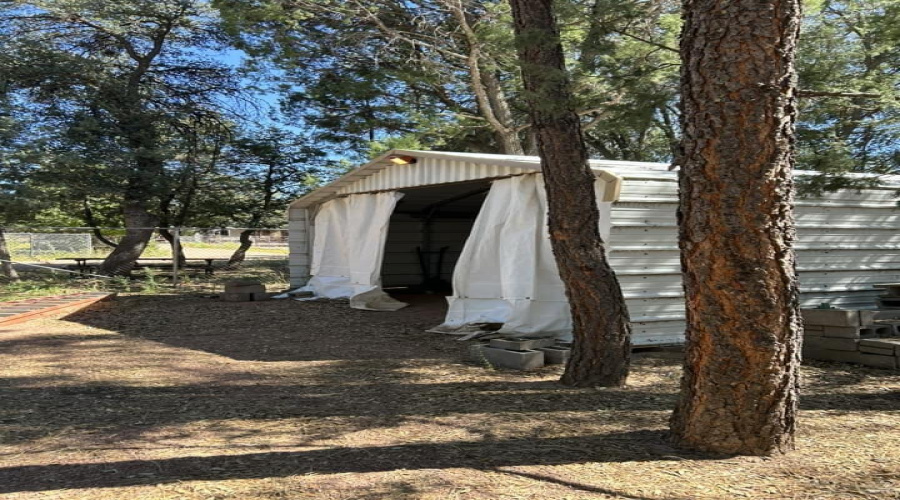 covered parking storage area. curtain do