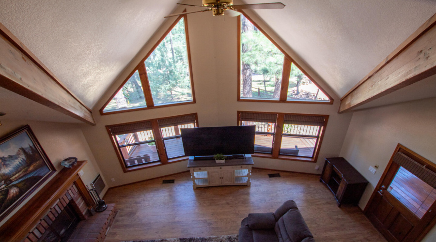 View from Loft to Living