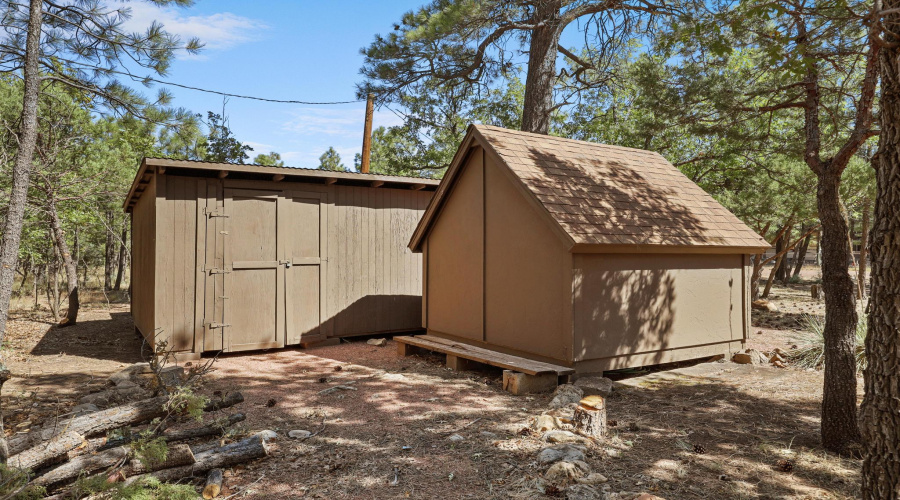 Storage sheds on property