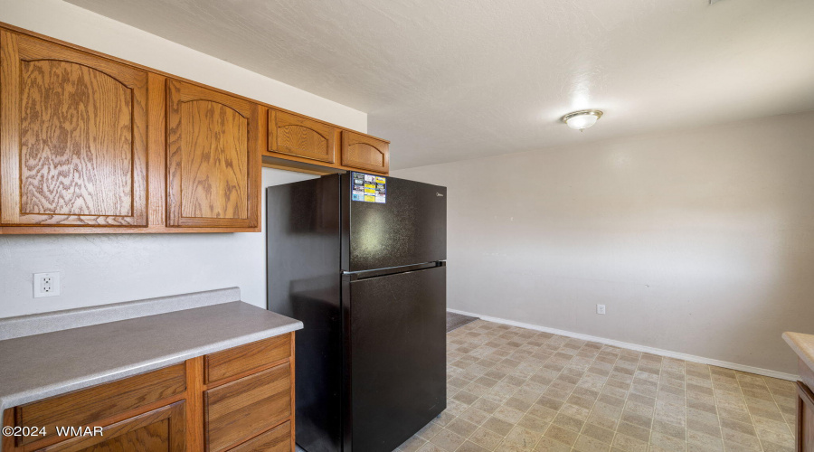 Kitchen facing  dining area