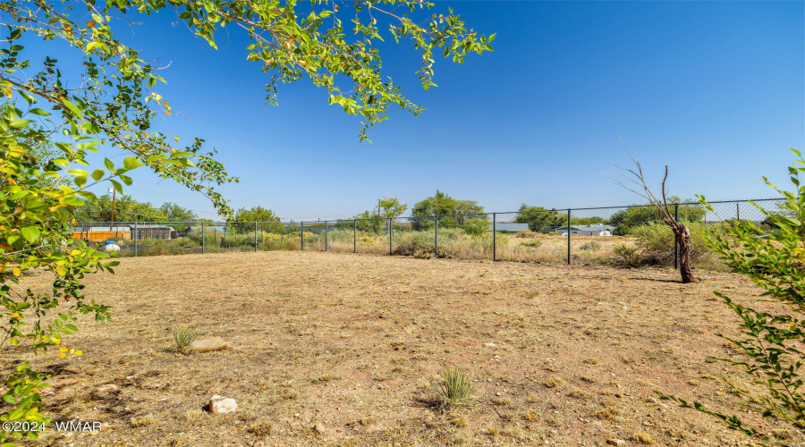 Fully fenced back yard