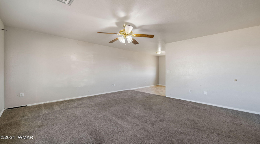 Living room with new carpet