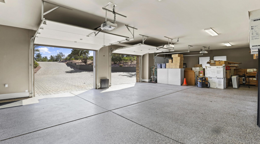 Garage has Epoxy Flooring