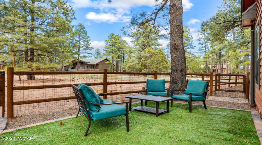 Seating area in Backyard