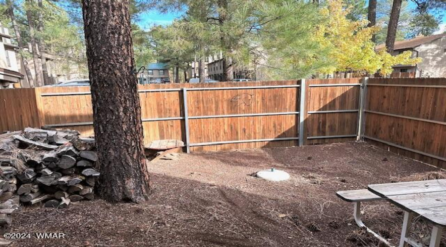 fenced backyard