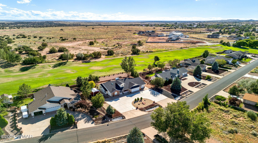 Aerial of home & fairway