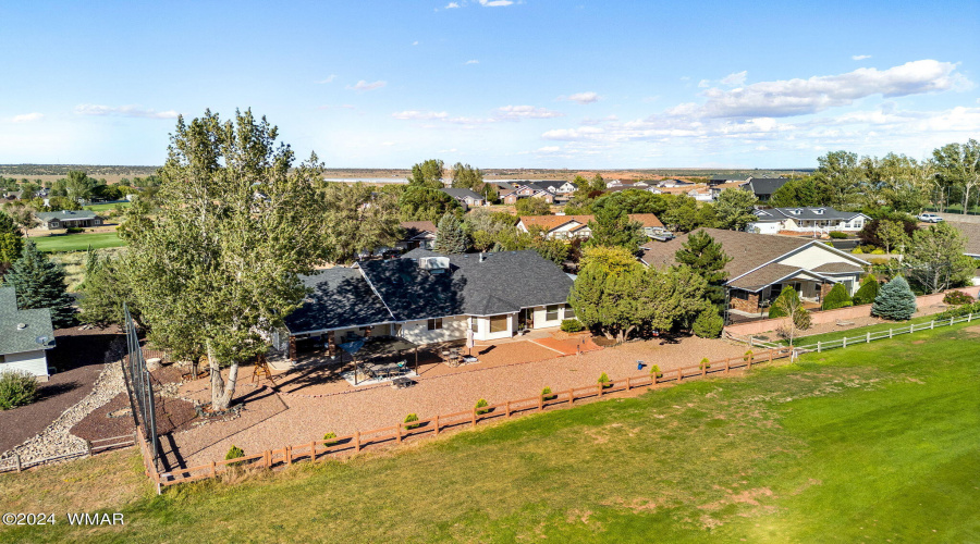 Aerial of backyard