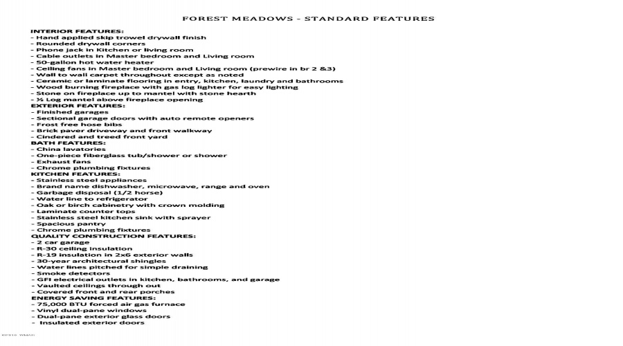 Forest Meadows Standards(1)