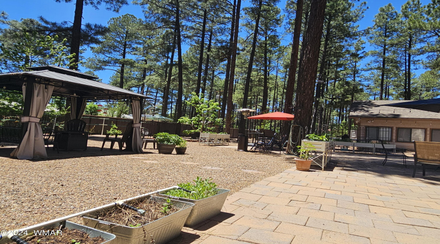 McAdam garage view from patio area