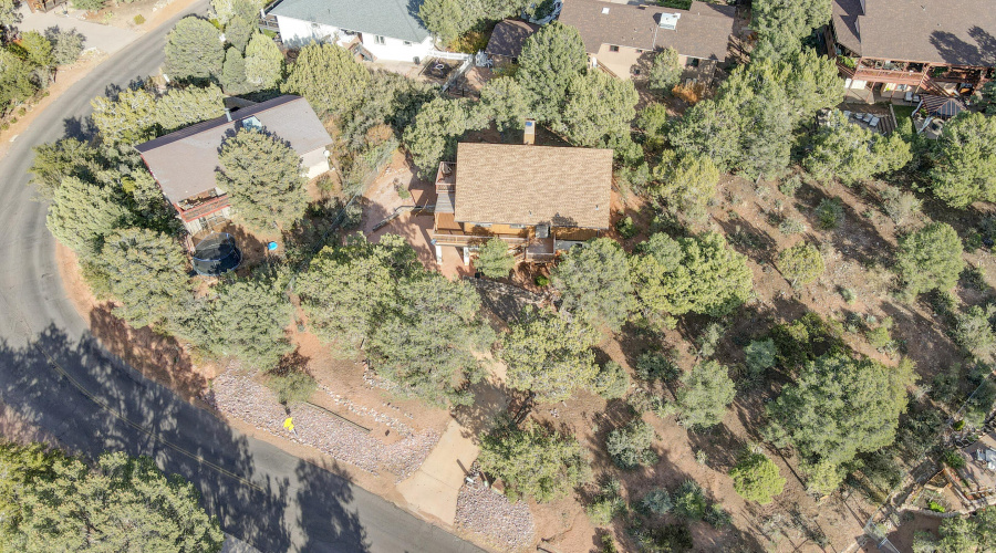 Aerial View House and curved road