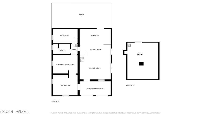 Floor plan including Attic and patio