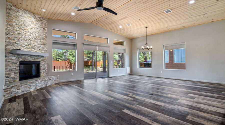 Open concept with vaulted ceilings