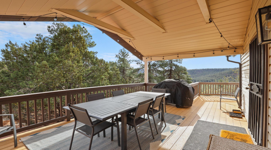 Covered deck on side of home