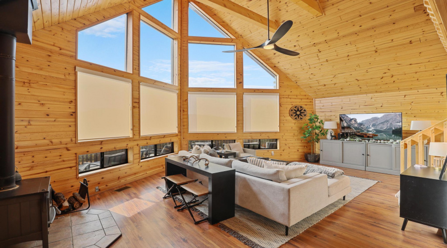 Living room with shades