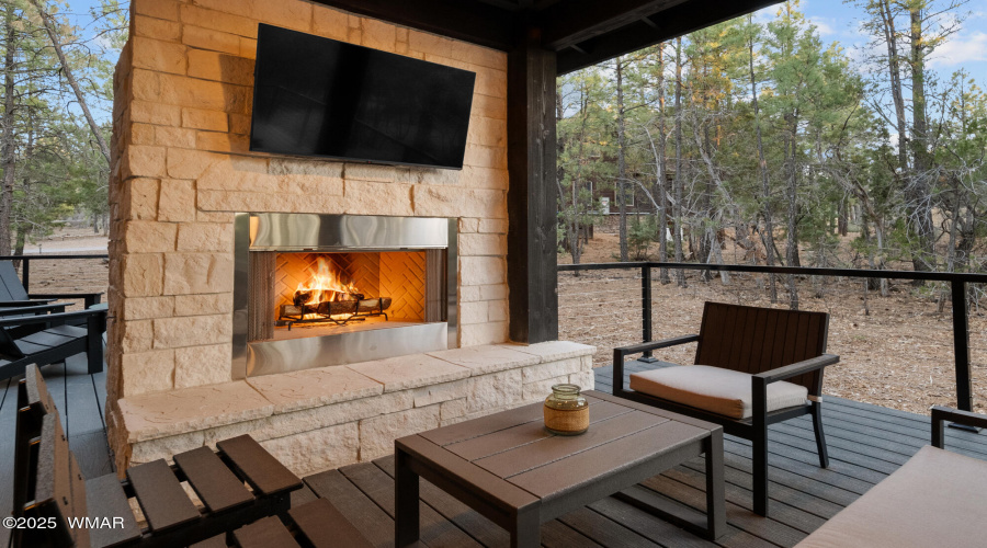 Back Covered Deck Fireplace