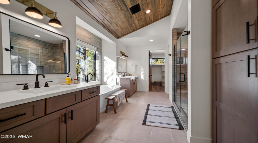 Master Bathroom With His and Hers