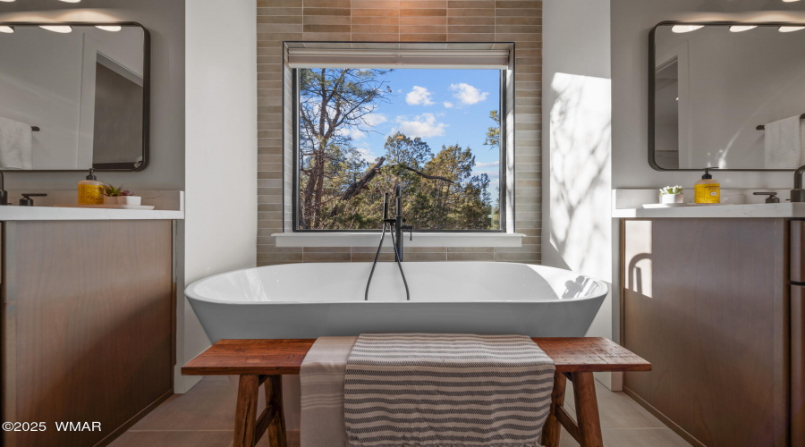 View Of Tub Between Vanities