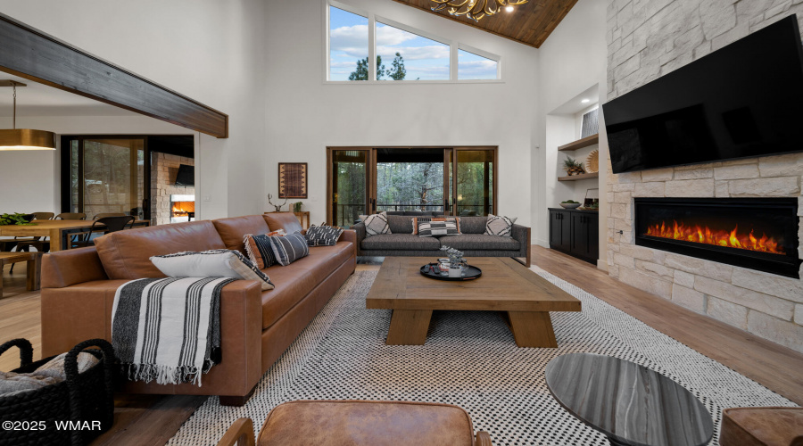 Living Room View With Fireplace