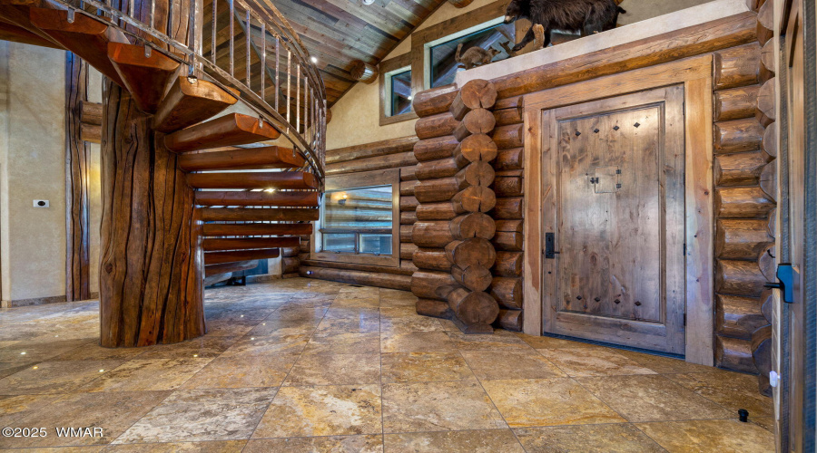 Foyer with Spiral Stairs