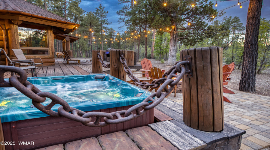 Amazing Decorative Chain work by hot tub