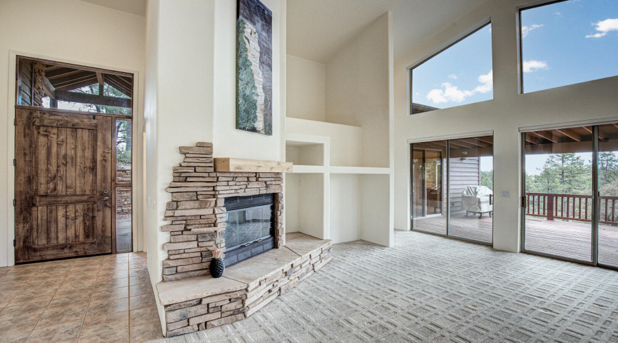 Living Room w Fireplace - Entry door