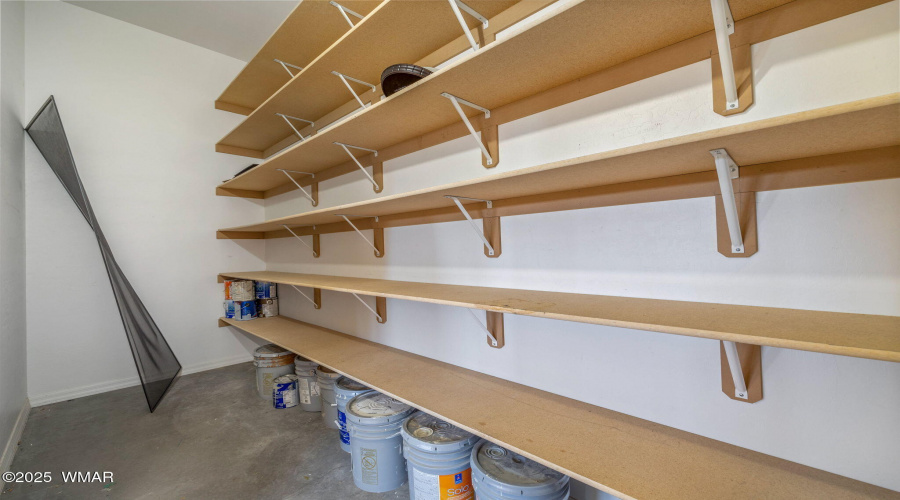 Storage area in garage