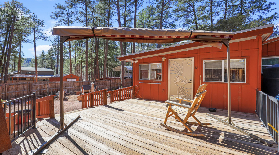 Deck with shade awning