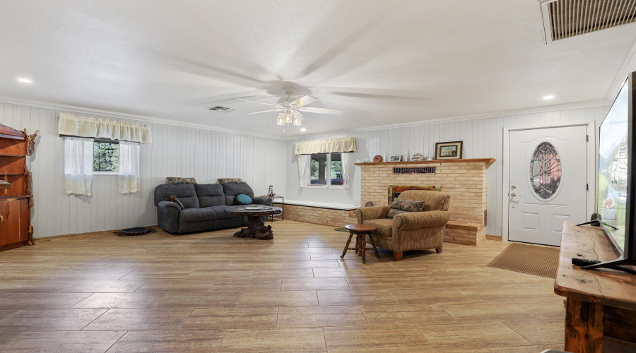 Living room fireplace