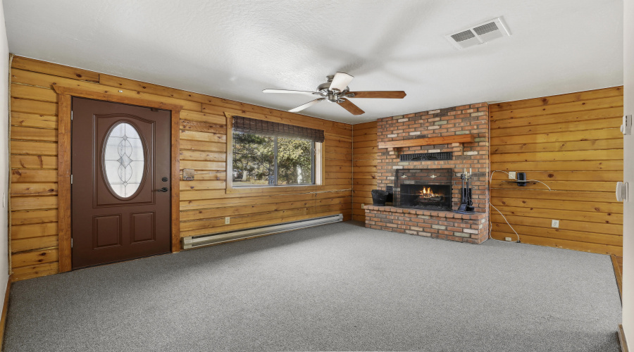 Living Room with wood fireplace