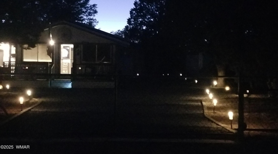 Driveway at night