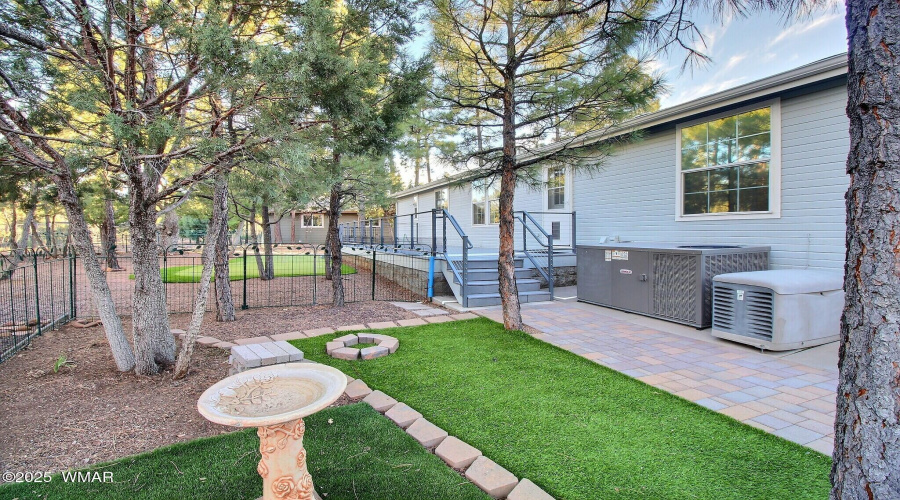 Fenced backyard area