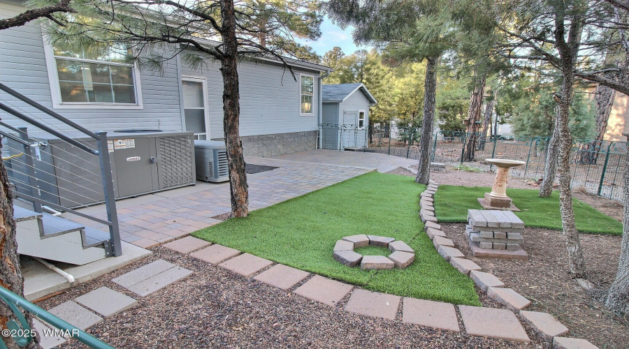 Fenced backyard area