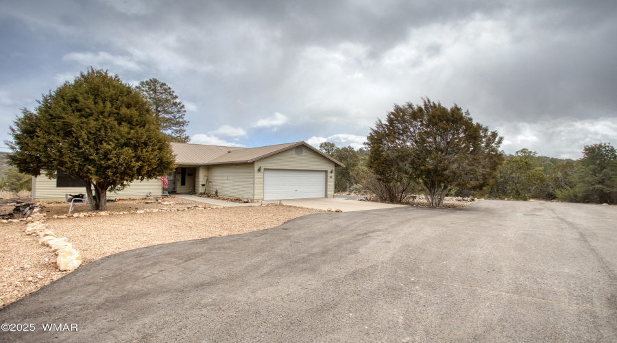 Driveway and garage front