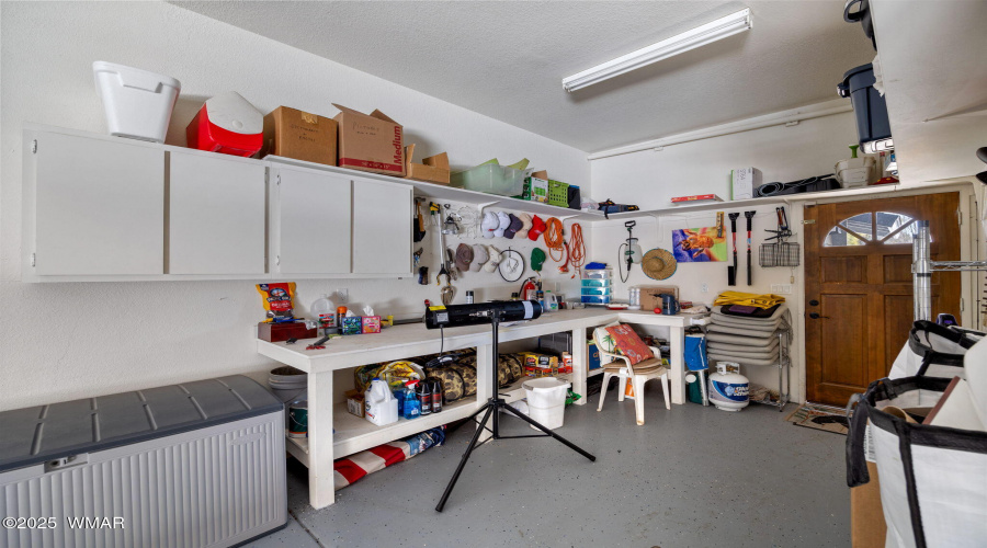 Garage work shop/storage area