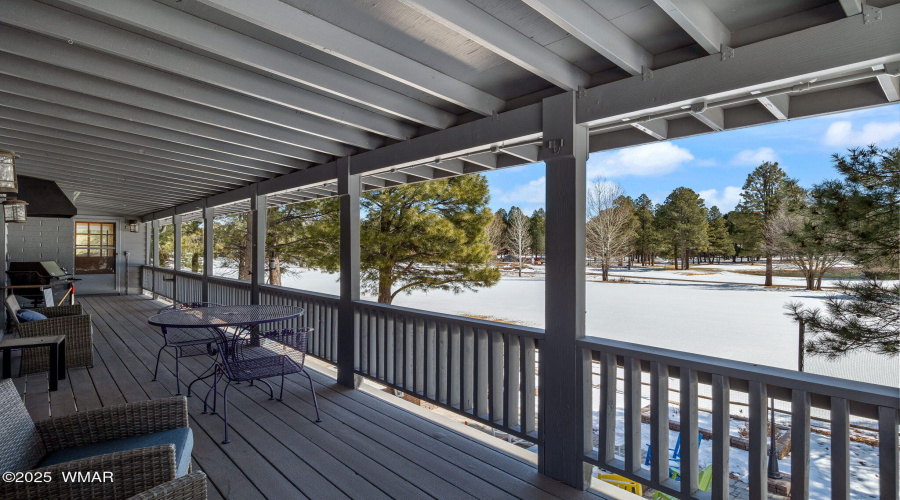 Covered Deck Looking out to the Fairway