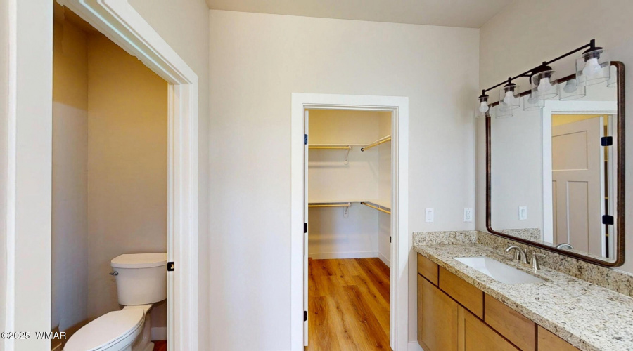 Primary Bathroom looking into the closet