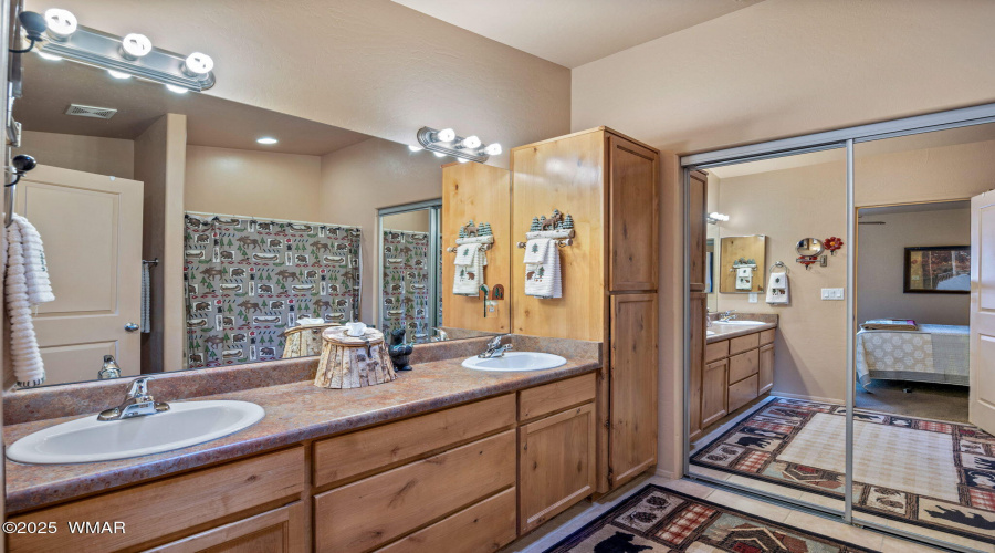 Primary bath with dual vanities