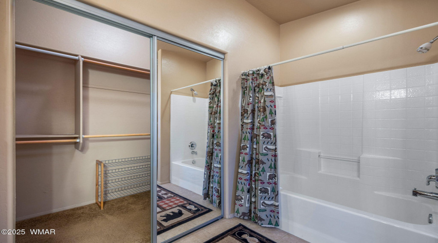 Primary bath with walk in closet